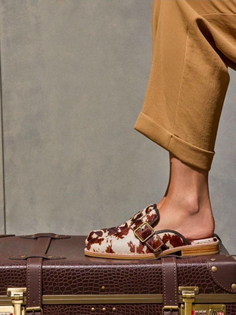 Donald Pliner Sabel Saddle Calf Hair Buckle Mule Women's Size 7.5 NEW Maximalism